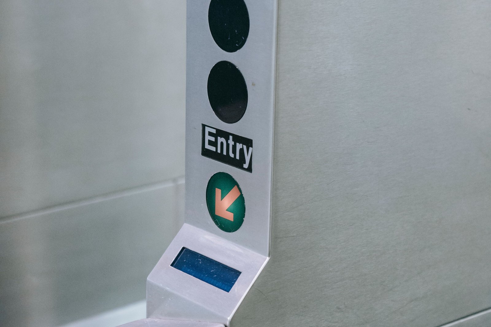 Commercial access control gate with card reader